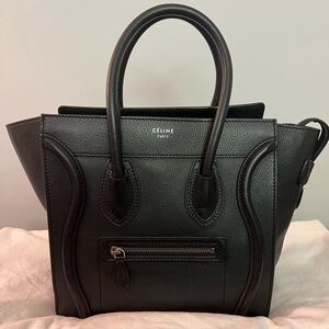 Celine Micro Luggage Black Tote